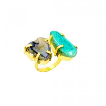 High Fashion Designer Agate  Stone Seated Ring - Bold Elegance | Statement Piece